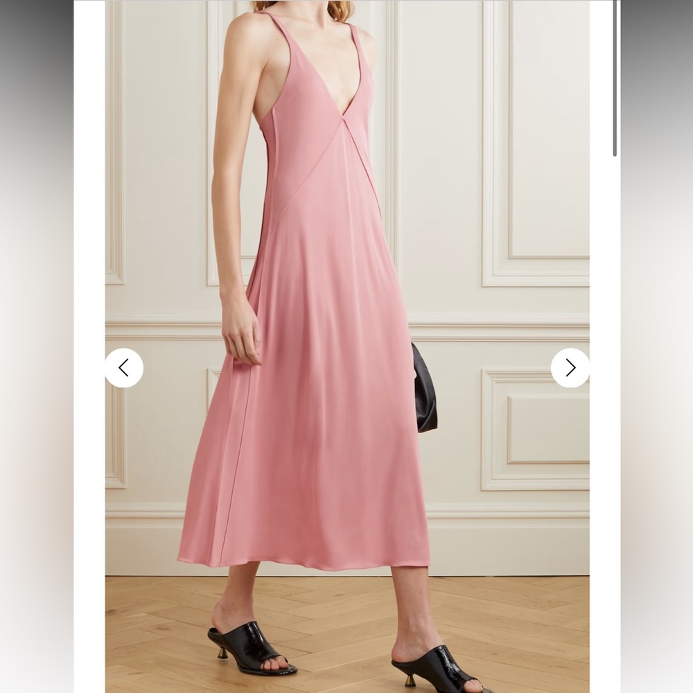 Slip Midi Dress in Dusty Pink - Brand: